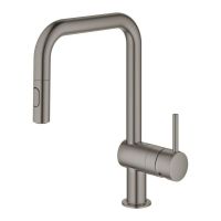 Змішувач для кухні Grohe Minta графіт темний матовий 32322AL2 з висувною лійкою