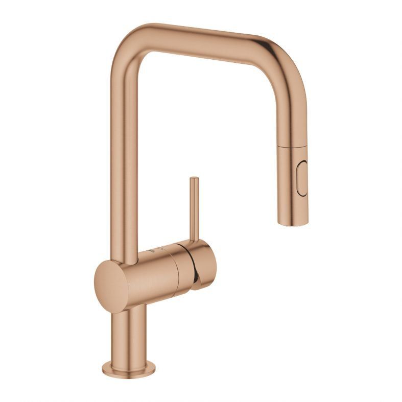 Змішувач для кухні Grohe Minta теплий захід сонця матовий 32322DL2 з висувною лійкою