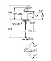 Змішувач для раковини Grohe Eurosmart New чорний матовий 324672433
