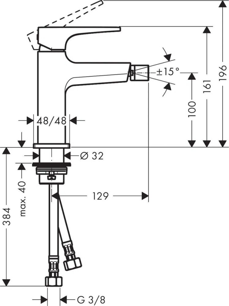 Смеситель для биде Hansgrohe Metropol черный матовый 32520670