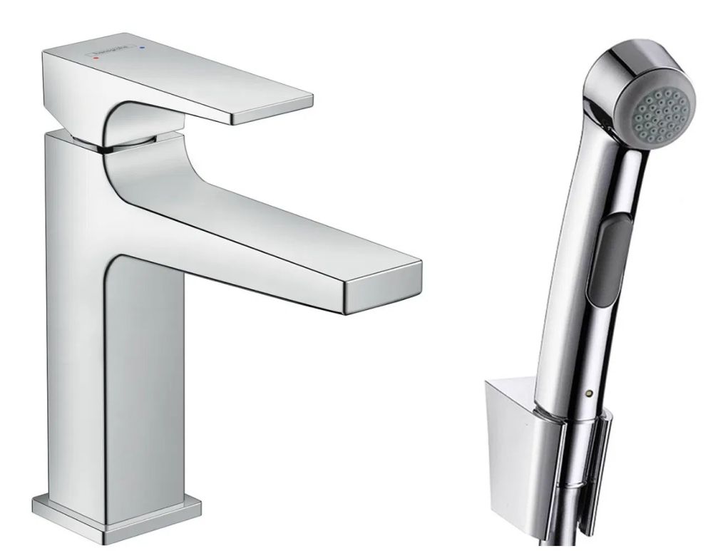 Змішувач для раковини Hansgrohe Metropol хром 32522000 з гігієнічним душем