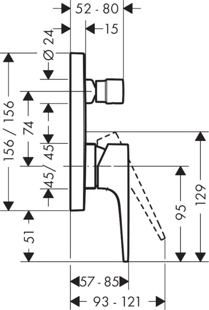 Змішувач прихованого монтажу Hansgrohe Metropol білий матовий 32545700
