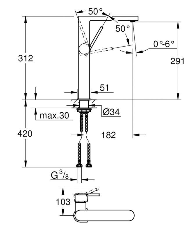 Змішувач для раковини Grohe Plus хром 32618003
