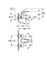 Смеситель для ванны Grohe Euroeco хром 32743001