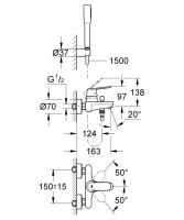 Змішувач для ванни Grohe Eurosmart Cosmopolitan хром 32832000 з душовим гарнітуром