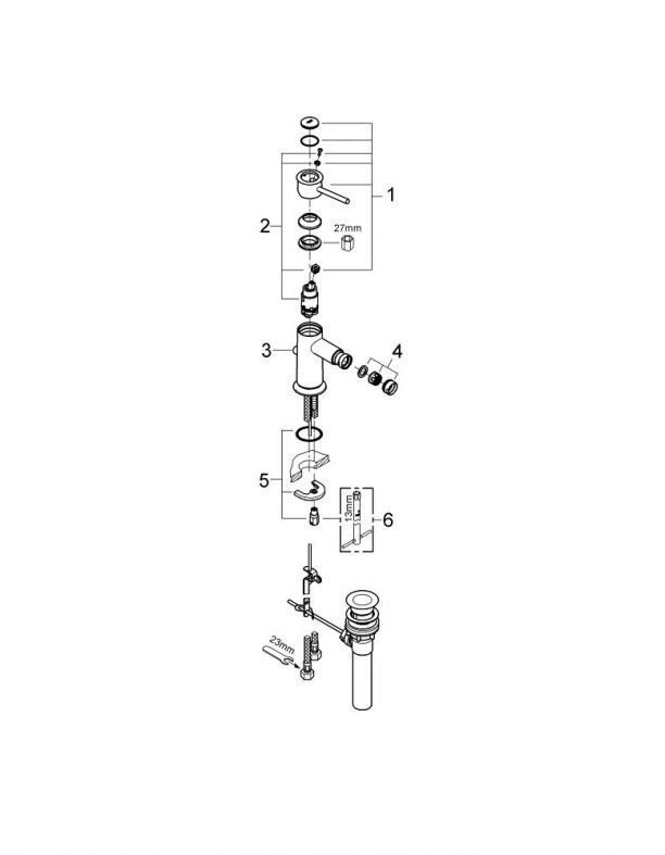Смеситель для биде Grohe BauClassic хром 32864000