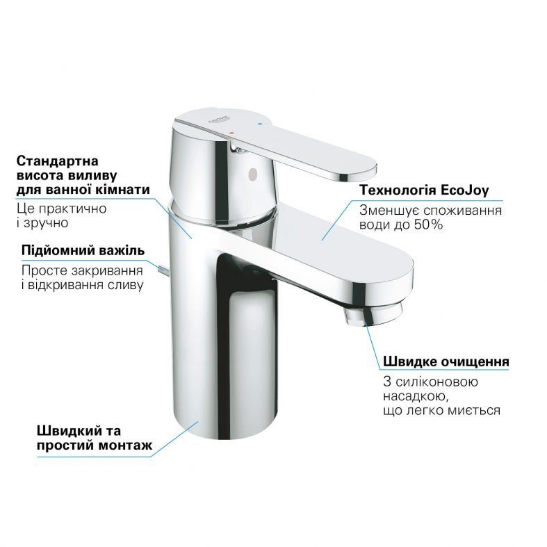 Змішувач для раковини Grohe Get хром 32883000