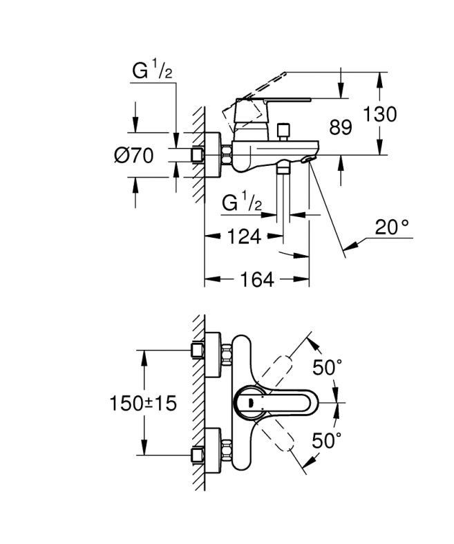 Змішувач для ванни Grohe Get хром 32887000