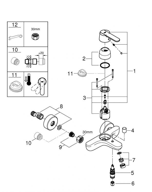 Змішувач для ванни Grohe Get хром 32887000