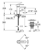 Змішувач для раковини Grohe Plus хром 33163003