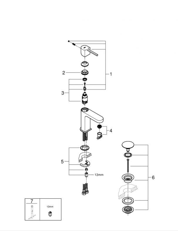 Змішувач для раковини Grohe Plus хром 33163003