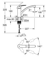 Змішувач для кухні Grohe Eurosmart New хром 33281003