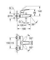 Змішувач для ванни Grohe Eurosmart New хром 33300003
