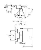 Змішувач для ванни Grohe Plus хром 33553003