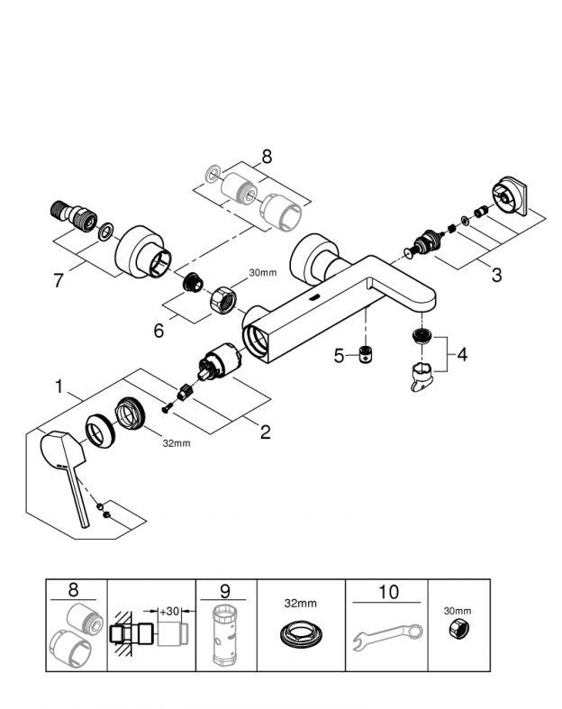 Змішувач для ванни Grohe Plus хром 33553003