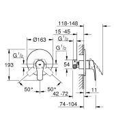 Змішувач прихованого монтажу Grohe Eurosmart New хром 33556003