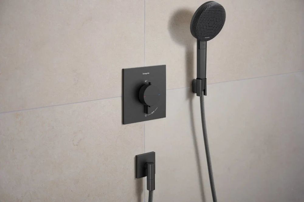 Змішувач прихованого монтажу Hansgrohe Ecostat Comfort E чорний матовий хром 33710340