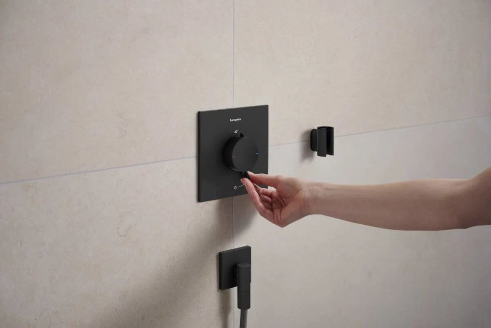 Змішувач прихованого монтажу Hansgrohe Ecostat Comfort E чорний матовий 33710670