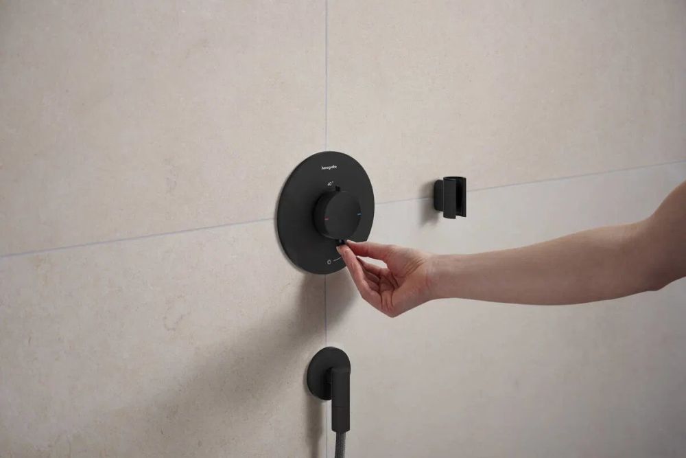 Змішувач прихованого монтажу Hansgrohe Ecostat Comfort S чорний матовий хром 33714670