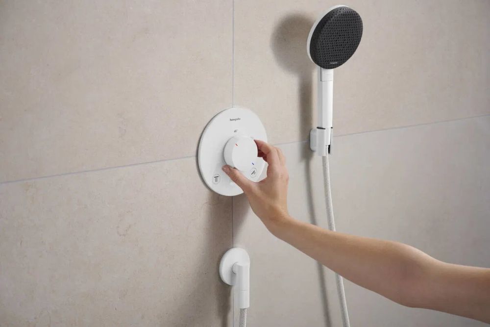 Змішувач прихованого монтажу Hansgrohe Ecostat Comfort S білий матовий 33715700