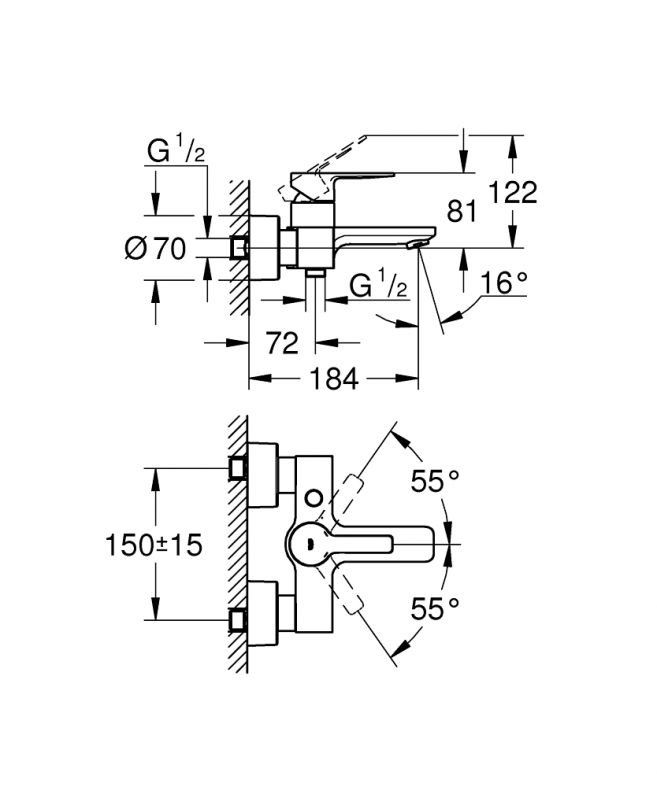 Змішувач для ванни Grohe Lineare суперсталь 33849DC1