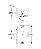 Змішувач для ванни Grohe Grohtherm 2000 хром 34464001