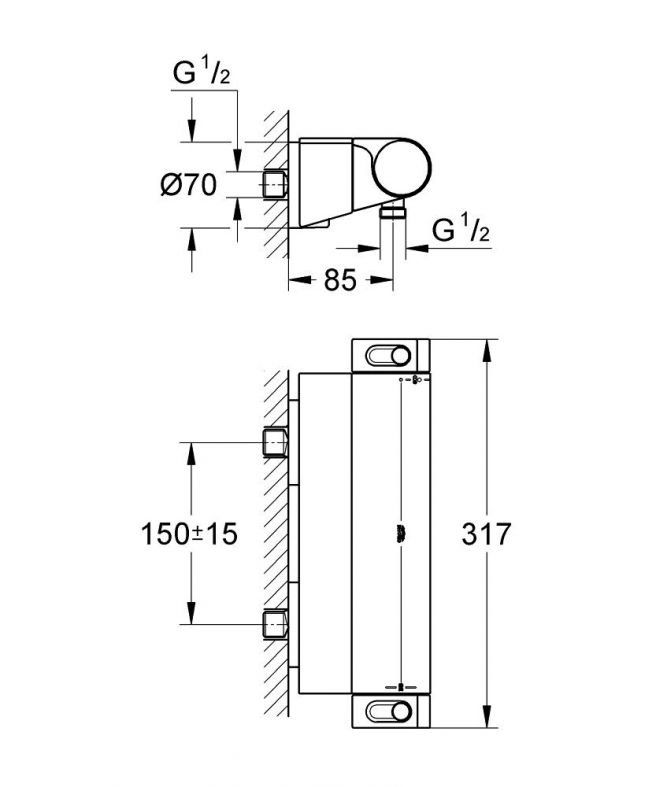 Змішувач для душу Grohe Grohtherm 2000 хром 34469001