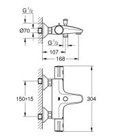 Змішувач для ванни Grohe Grohtherm 800 хром 34567000