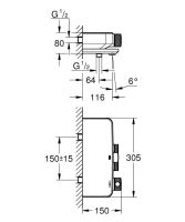 Змішувач для ванни Grohe Grohtherm SmartControl хром 34718000