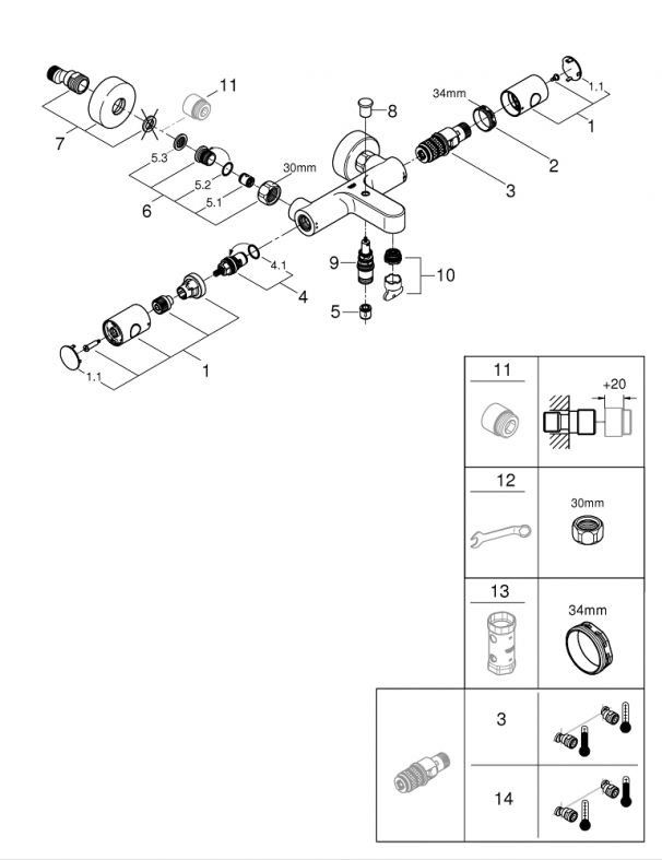 Змішувач для ванни Grohe Precision Get хром 34774000