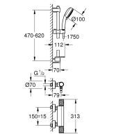 Змішувач для душу Grohe Precision Feel хром 34791000 з душовим гарнітуром