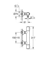 Змішувач для душу Grohe Grohtherm 500 чорний матовий 347932430