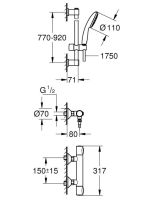 Змішувач для душу Grohe Precision Flow хром 34805001 з душовим гарнітуром