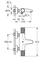 Змішувач для ванни Grohe Grohtherm 1000 Performance хром 34830000