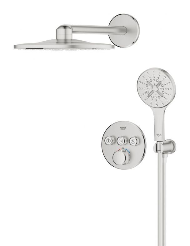 Душевая система скрытого монтажа Grohe Rainshower SmartActive суперсталь 34863DC0