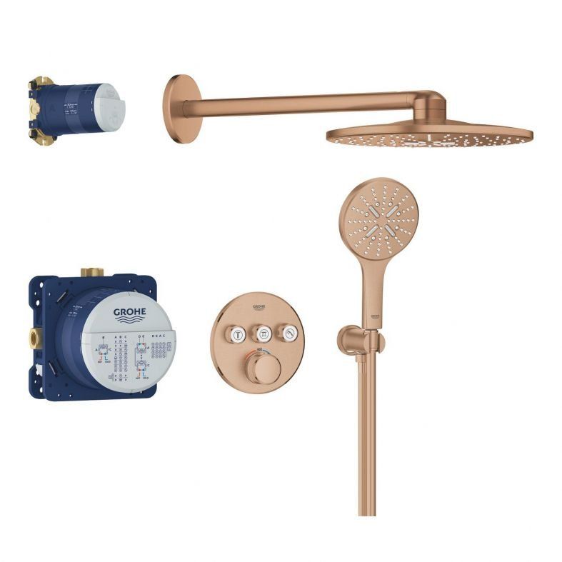 Душова система прихованого монтажу Grohe Rainshower SmartActive теплий захід сонця матовий 34863DL0