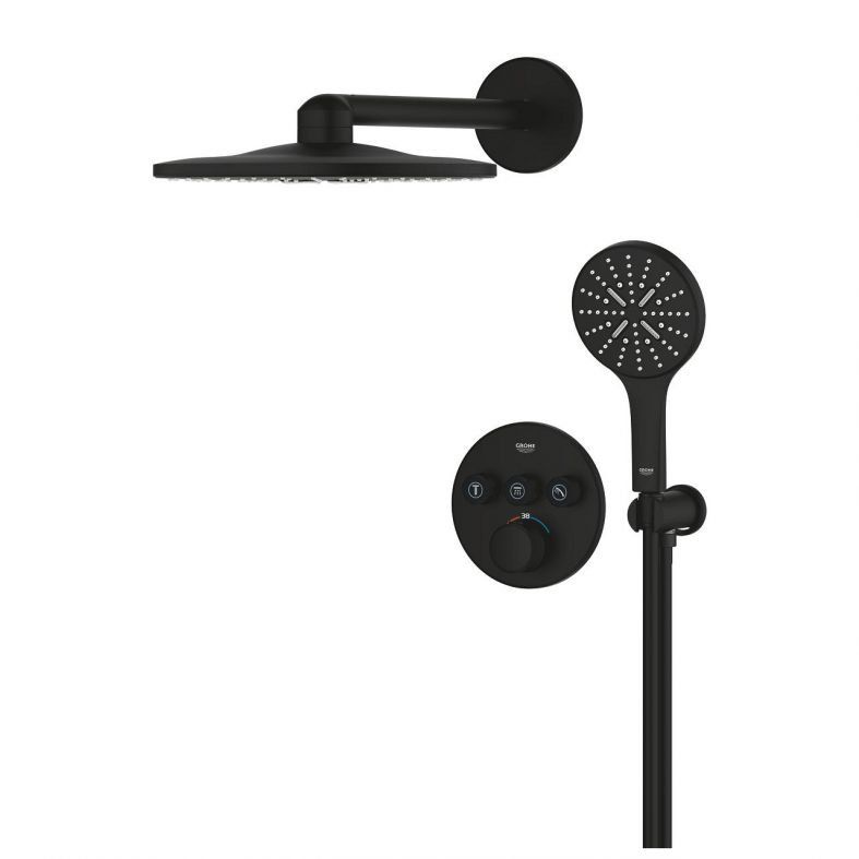 Душевая система скрытого монтажа Grohe Grohtherm SmartControl фантомный черный 34863KF0