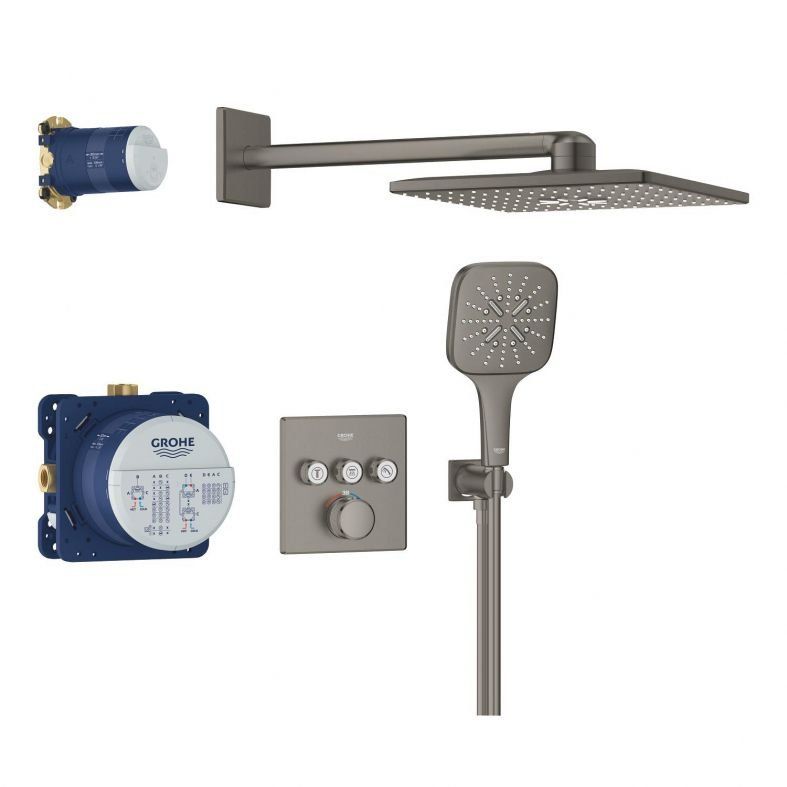 Душова система прихованого монтажу Grohe Grohtherm SmartControl графіт темний матовий 34864AL0