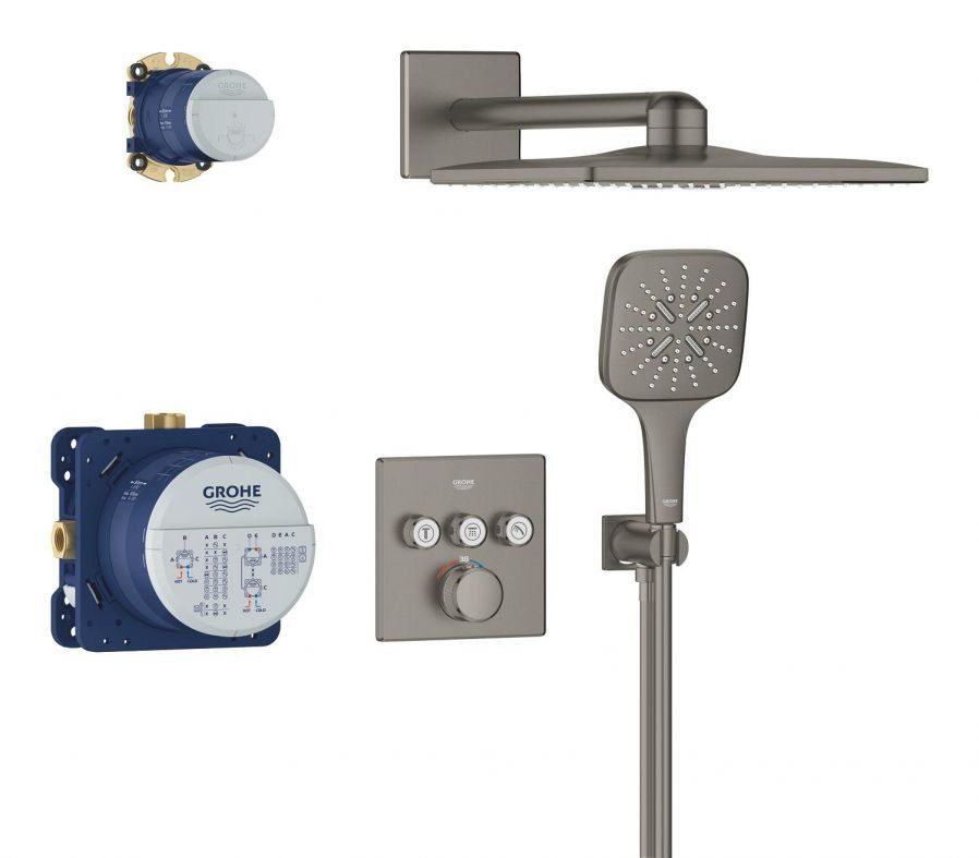 Душова система прихованого монтажу Grohe Grohtherm SmartControl графіт темний матовий 34864AL0
