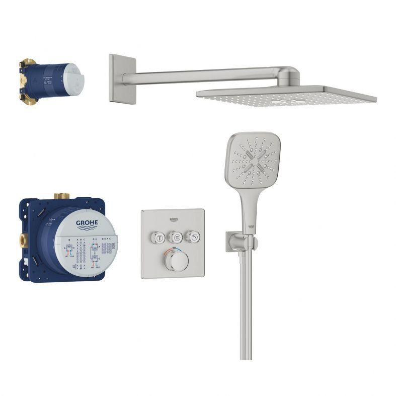 Душова система прихованого монтажу Grohe Grohtherm SmartControl суперсталь 34864DC0