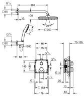 Душова система прихованого монтажу Grohe Grohtherm хром 34871000