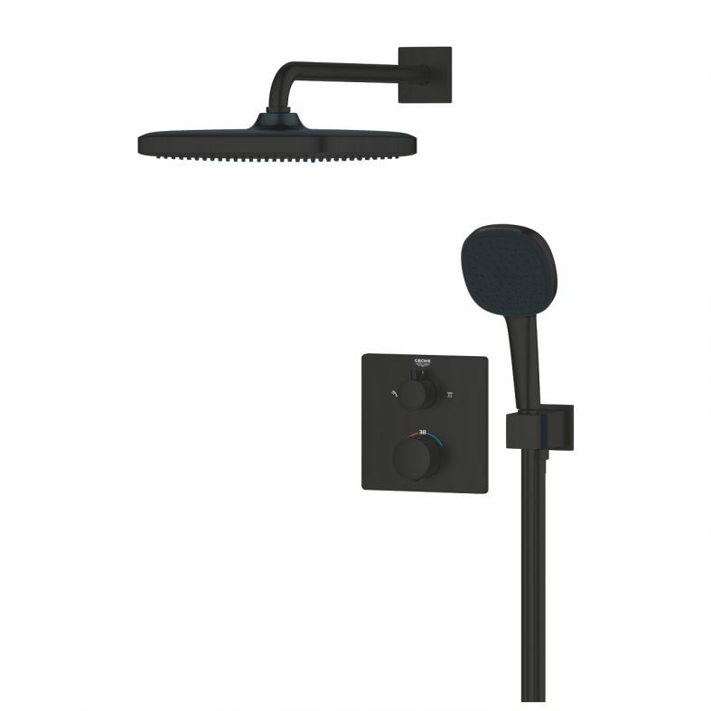 Душевая система скрытого монтажа Grohe Precision черный матовый 348822430