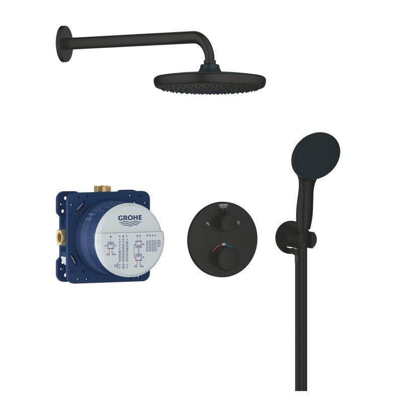 Душевая система скрытого монтажа Grohe Precision черный матовый 348832430