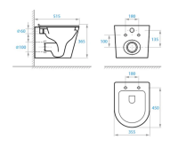 Инсталляция Grohe Solido 3 в 1 с черной матовой клавишей 388112430 + Унитаз подвесной Koller Pool Orion черный матовый 1820550698 с сиденьем Soft Close