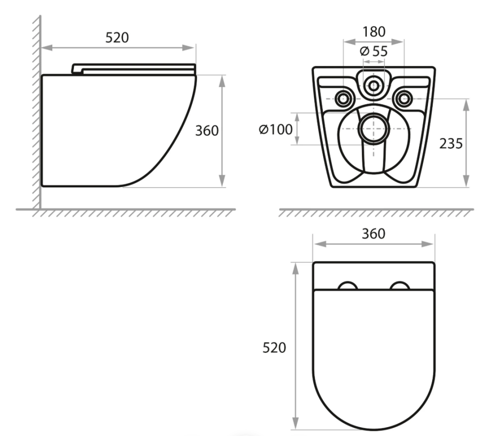 Інсталяція Grohe Solido 3 в 1 з чорною матовою клавішою 388112430 + Унітаз підвісний Koller Pool Stream Tornado 3.0 1857570198 з сидінням Soft Close