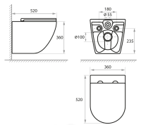 Інсталяція Grohe Solido 3 в 1 з чорною матовою клавішою 388112430 + Унітаз підвісний Koller Pool Stream Tornado 3.0 1857570198 з сидінням Soft Close