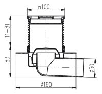 Трап для душу MCH 411L з решіткою Sun