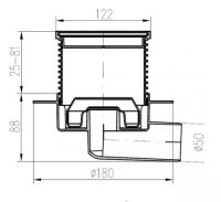 Трап для душа MCH 425L с решеткой Sun