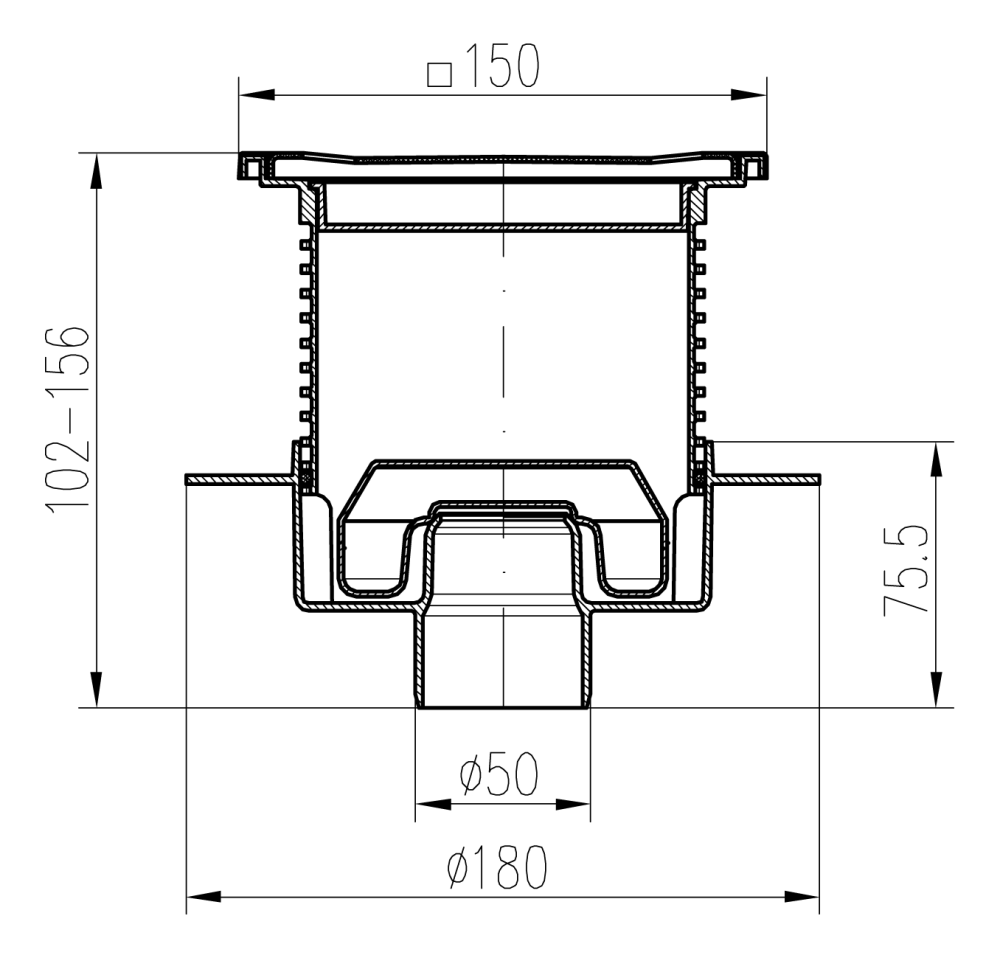 Трап для душа MCH 440L с решеткой Sun