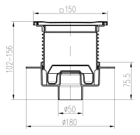 Трап для душа MCH 440L с решеткой Sun